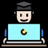 graduante usando laptop